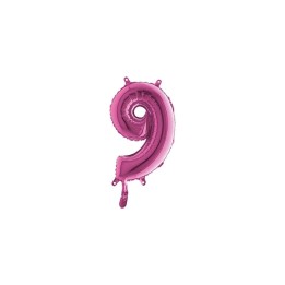 PALLONE MYLAR NUMERO 9 CM.102 FUXIA (5)