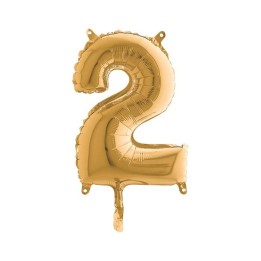 PALLONE MYLAR NUMERO 2 CM.102 ORO (5)