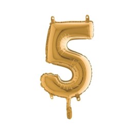 PALLONE MYLAR NUMERO 5 CM.102 ORO (5)