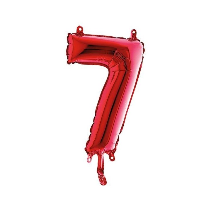PALLONE MYLAR NUMERO 7 CM.102 ROSSI (5)