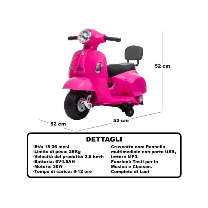 MOTO MINI VESPA GTS ROSA