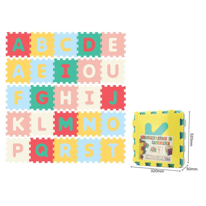 TAPPETINO PUZZLE 5 PZ LETTERE PASTEL