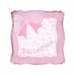 PIATTI CM.19 BATTESIMO BABY ROSA