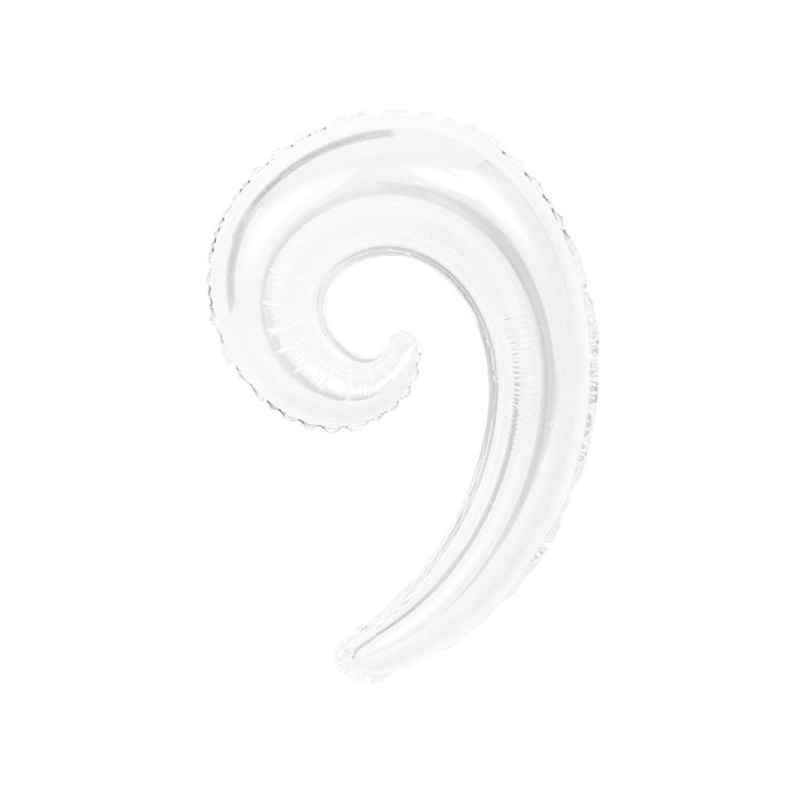 5 PALLONI MYLAR KURLY WAVE BIANCO