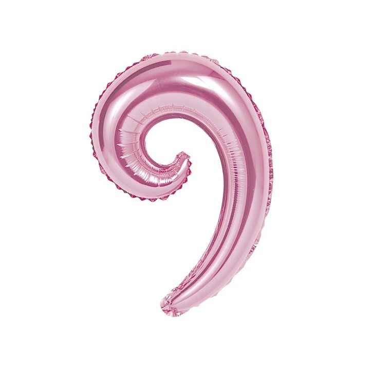 5 PALLONI MYLAR KURLY WAVE ROSA