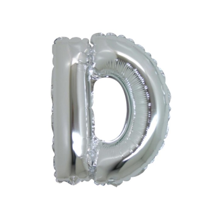 5 PALLONI MYLAR CM 42 LETTERA D ARGENTO