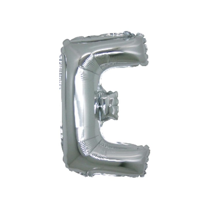 5 PALLONI MYLAR CM 42 LETTERA E ARGENTO