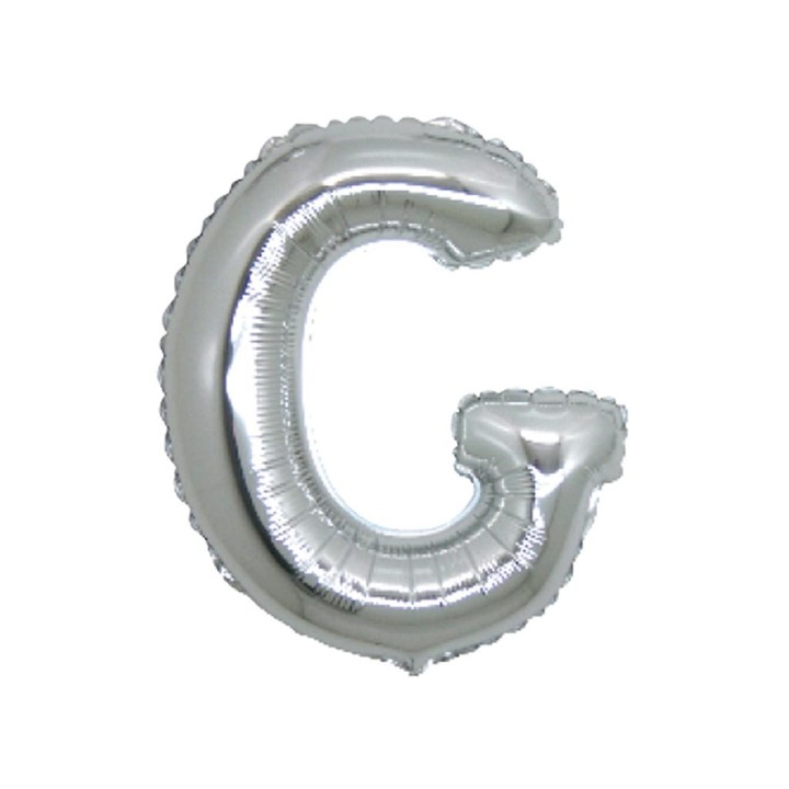5 PALLONI MYLAR CM 42 LETTERA G ARGENTO