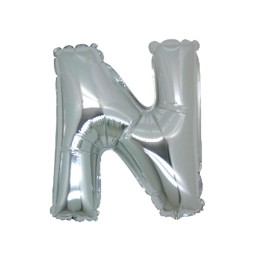 5 PALLONI MYLAR CM 42 LETTERA N ARGENTO