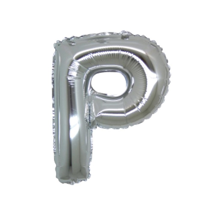 5 PALLONI MYLAR CM 42 LETTERA P ARGENTO