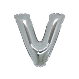 5 PALLONI MYLAR CM 42 LETTERA V ARGENTO