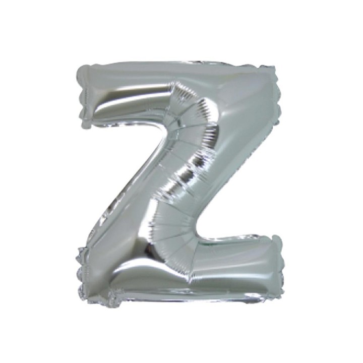 5 PALLONI MYLAR CM 42 LETTERA Z ARGENTO