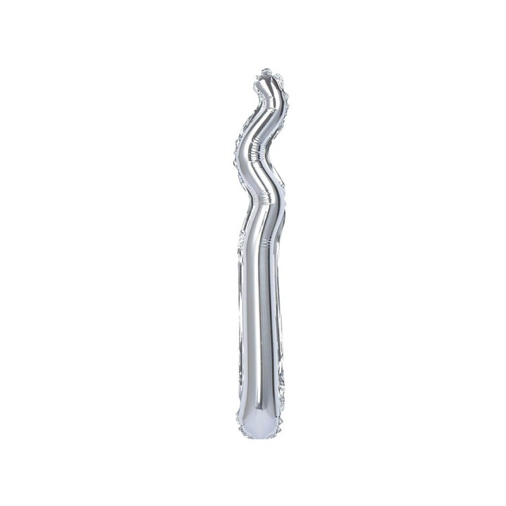 5 PALLONI MYLAR KURLY ZIG ZAG ARGENTO
