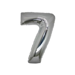 5 PALLONI MYLAR CM 42 NUMERO 7 ARGENTO