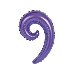 5 PALLONI MYLAR KURLY WAVE VIOLA