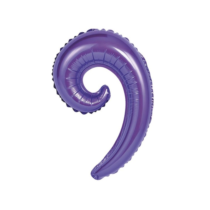 5 PALLONI MYLAR KURLY WAVE VIOLA
