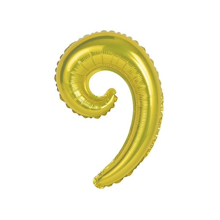 5 PALLONI MYLAR KURLY WAVE ORO