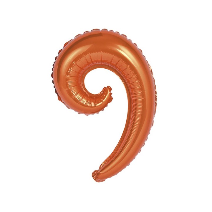 5 PALLONI MYLAR KURLY WAVE ARANCIONE