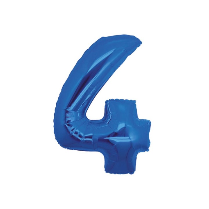 PALLONE MYLAR CM 102 NUMERO 4 BLU