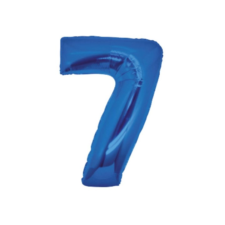 PALLONE MYLAR CM 102 NUMERO 7 BLU