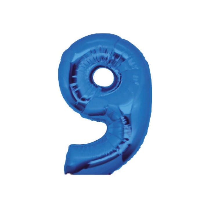 PALLONE MYLAR CM 102 NUMERO 9 BLU
