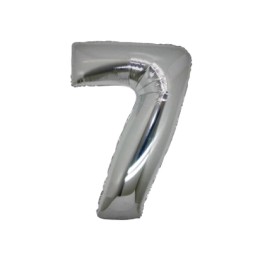 PALLONE MYLAR CM 102 NUMERO 7 ARGENTO