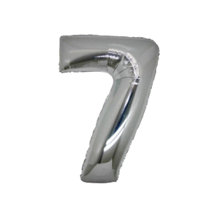 PALLONE MYLAR CM 102 NUMERO 7 ARGENTO