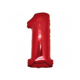 PALLONE MYLAR CM 102 NUMERO 1 ROSSO