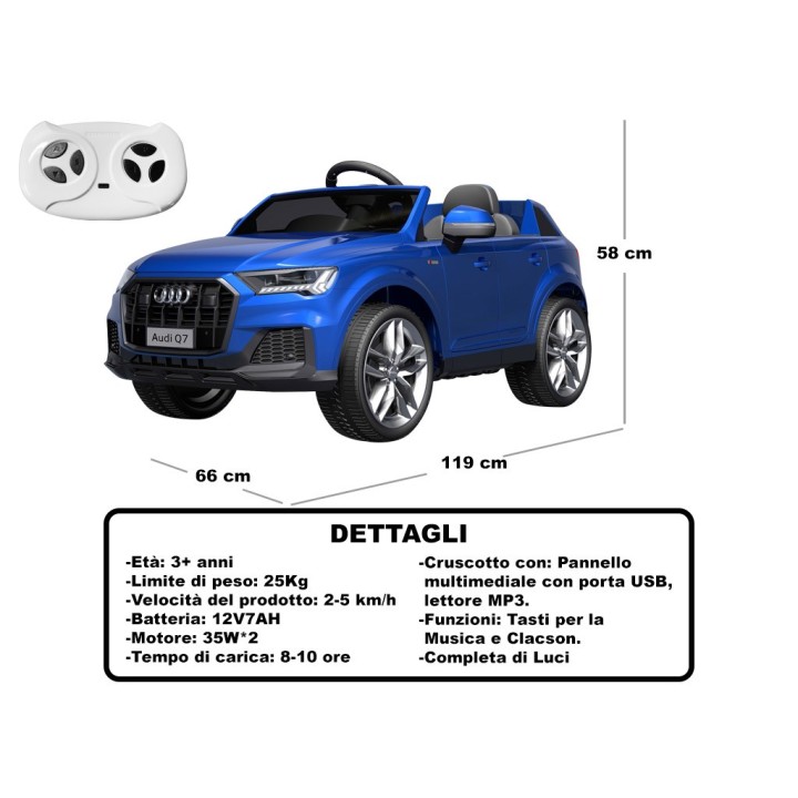 CAVALCABILE AUDI Q7 BLU