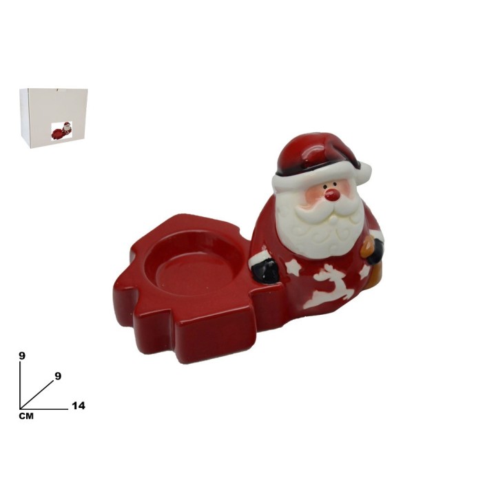 PORTA CANDELA BABBO NATALE
