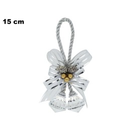 DECORAZIONE CON FIOCCO ARGENTO