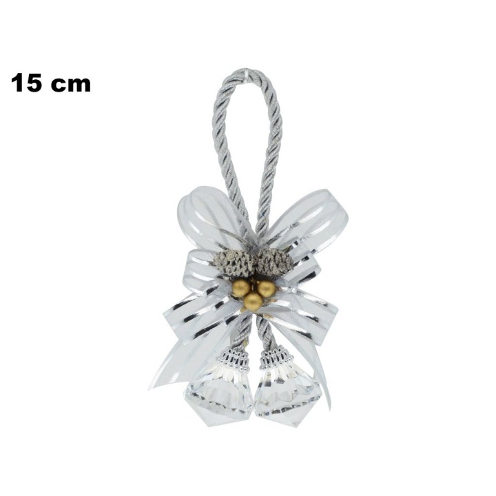 DECORAZIONE CON FIOCCO ARGENTO