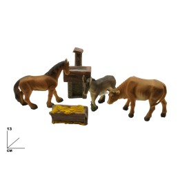 SET ANIMALI CON MANGIATOIA 5 PEZZI 13 CM