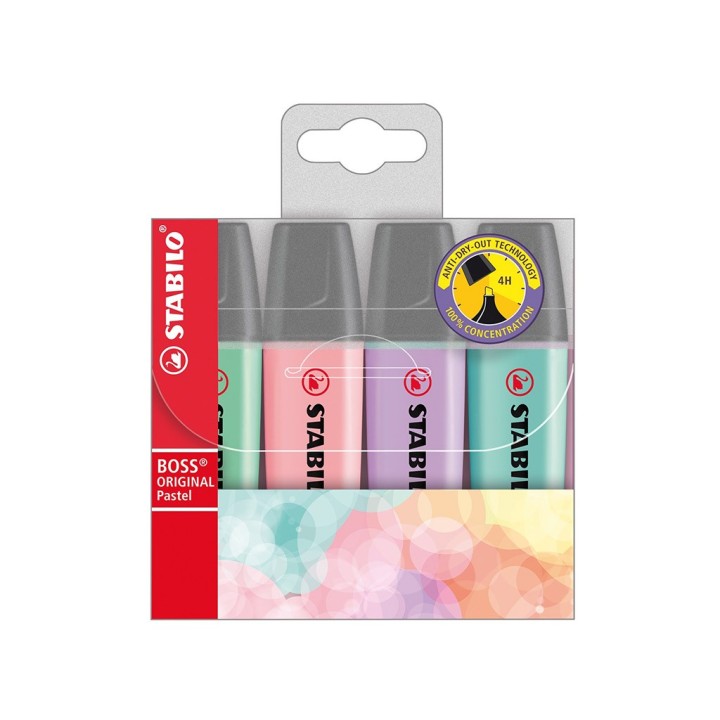 EVIDENZIATORE BOSS STABILO PASTEL 4PZ