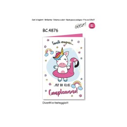 BIGLIETTO BUON COMPL. UNICORNS BC.4876