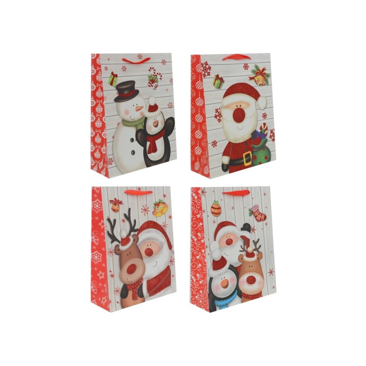 BUSTA REGALO NATALE 4 ASST. 26x32x10cm