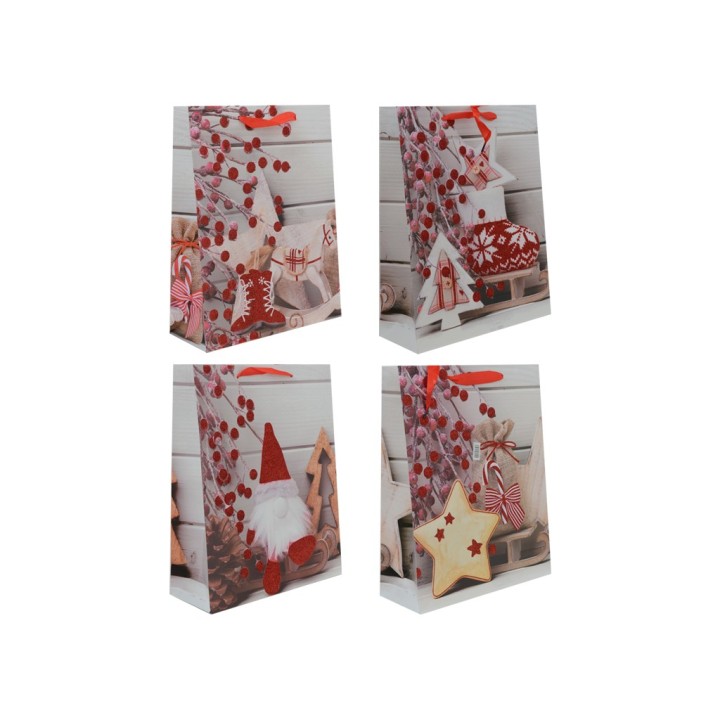 BUSTA REGALO NATALE 4 ASST. 31x40x12cm
