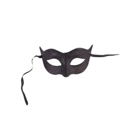 MASCHERA IN PLASTICA GLITTER NERI IN EVA