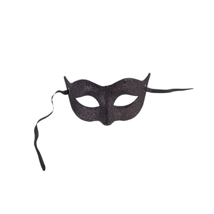 MASCHERA IN PLASTICA GLITTER NERI IN EVA