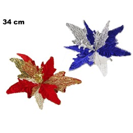 FIORI NATALIZI 2 ASST. BLU - ROSSO