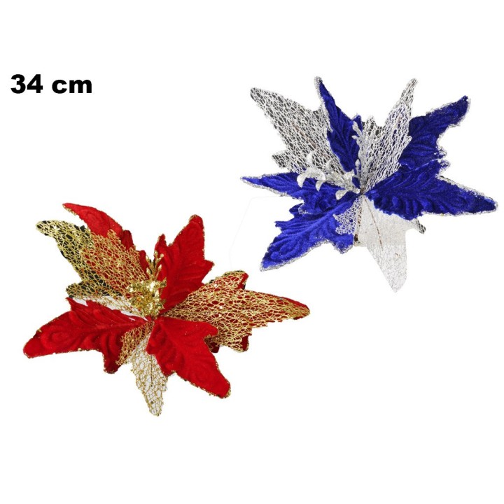 FIORI NATALIZI 2 ASST. BLU - ROSSO