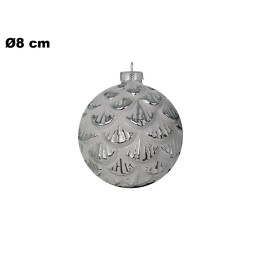 SFERA NATALIZIA BIANCA 8 CM