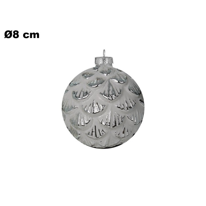SFERA NATALIZIA BIANCA 8 CM