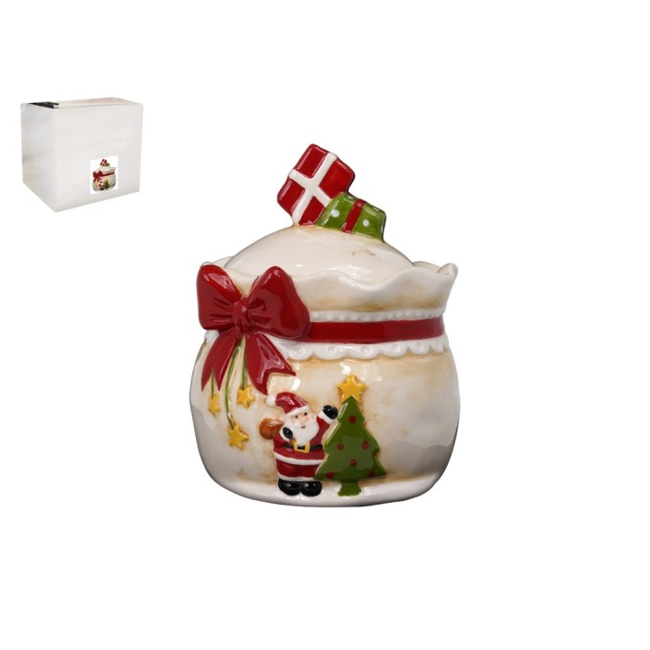 CONTENITORE DECORATIVO FIOCCO ROSSO