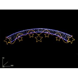 ARCO CON STELLE LED 300X62CM