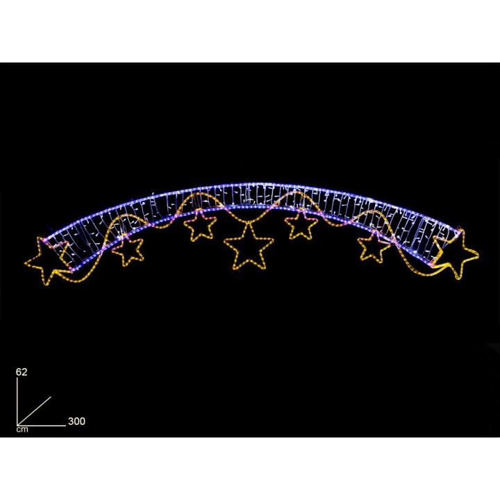 ARCO CON STELLE LED 300X62CM