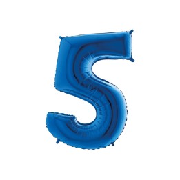 PALLONE MYLAR CM 102 NUMERO 5 BLU