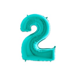 PALLONE MYLAR CM 102 NUMERO 2 ACQUA MAR