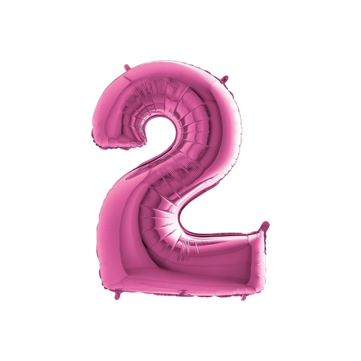 PALLONE MYLAR CM 102 NUMERO 2 FUXIA