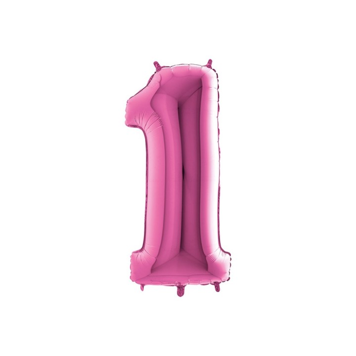 PALLONE MYLAR CM 102 NUMERO 1 FUXIA